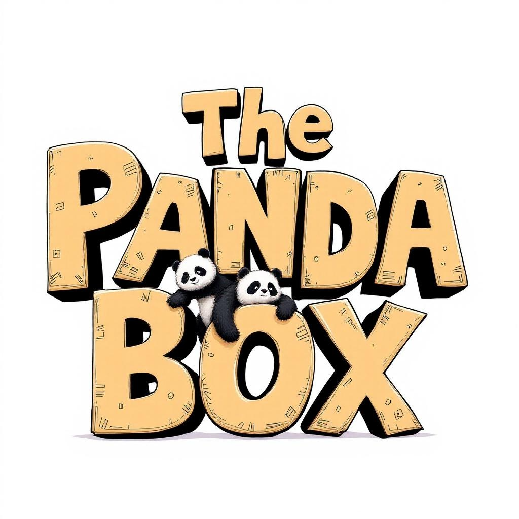 Logo of 'The Panda Box' with cartoon pandas on a white background